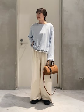 「CIAOPANIC TYPY（チャオパニックティピー）のアイテム（スラックス）」を使った、ささきともみさん（レディース・158cm）の春コーディネート