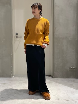 「アイテム（サンダル）」を使った、ささきともみさん（レディース・158cm）の冬コーディネート