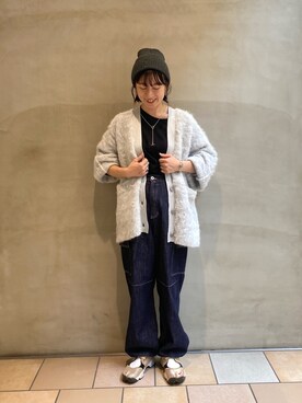 「ニットキャップ」｜「アイテム（アクセサリー）」を使った、ささきともみさん（レディース・158cm）の秋コーディネート