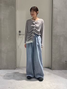 「CIAOPANIC TYPY（チャオパニックティピー）のアイテム（カーディガン/ボレロ）」を使った、ささきともみさん（レディース・158cm）の夏コーディネート