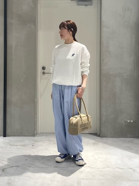 「CIAOPANIC TYPY（チャオパニックティピー）のアイテム（ボストンバッグ）」を使った、ささきともみさん（レディース・158cm）の春コーディネート