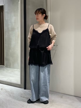 「CIAOPANIC TYPY（チャオパニックティピー）のアイテム（アクセサリー）」を使った、ささきともみさん（レディース・158cm）の冬コーディネート