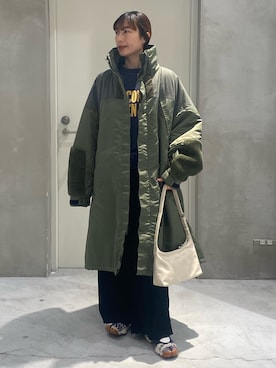 「アイテム（モッズコート）」を使った、ささきともみさん（レディース・158cm）の冬コーディネート