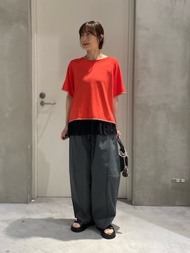 「CIAOPANIC TYPY（チャオパニックティピー）のアイテム（アクセサリー）」を使った、ささきともみさん（レディース・158cm）の夏コーディネート