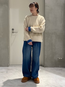 「アイテム（サンダル）」を使った、ささきともみさん（レディース・158cm）の冬コーディネート