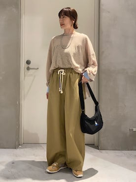 「CIAOPANIC TYPY（チャオパニックティピー）のアイテム（アクセサリー）」を使った、ささきともみさん（レディース・158cm）の春コーディネート