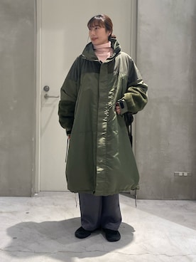 「アイテム（モッズコート）」を使った、ささきともみさん（レディース・158cm）の冬コーディネート