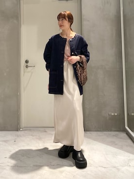 「CIAOPANIC TYPY（チャオパニックティピー）のアイテム（Tシャツ/カットソー）」を使った、ささきともみさん（レディース・158cm）の春コーディネート