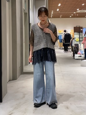 「CIAOPANIC TYPY（チャオパニックティピー）のアイテム（アクセサリー）」を使った、ささきともみさん（レディース・158cm）の夏コーディネート