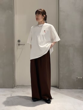 「CIAOPANIC TYPY（チャオパニックティピー）のアイテム（スラックス）」を使った、ささきともみさん（レディース・158cm）の春コーディネート