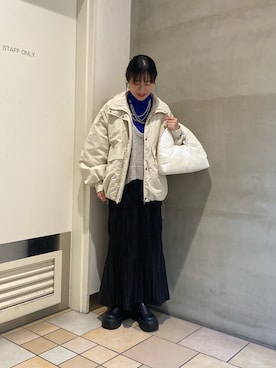 「CIAOPANIC TYPY（チャオパニックティピー）のアイテム（ブルゾン）」を使った、ささきともみさん（レディース・158cm）の冬コーディネート