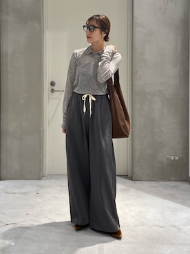 「CIAOPANIC TYPY（チャオパニックティピー）の【S～XL展開】アソート素材フラットミュール（パンプス）」を使った、ささきともみさん（レディース・158cm）の秋コーディネート