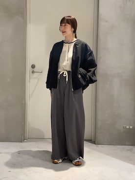 「CIAOPANIC TYPY（チャオパニックティピー）のアイテム（ブルゾン）」を使った、ささきともみさん（レディース・158cm）の春コーディネート