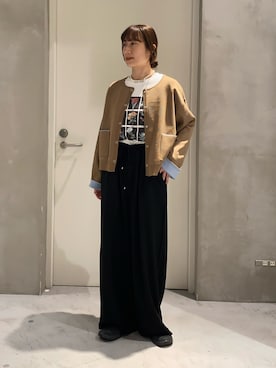 「CIAOPANIC TYPY（チャオパニックティピー）のアイテム（スラックス）」を使った、ささきともみさん（レディース・158cm）の春コーディネート