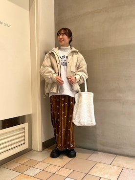 「CIAOPANIC TYPY（チャオパニックティピー）のアイテム（ブルゾン）」を使った、ささきともみさん（レディース・158cm）の冬コーディネート