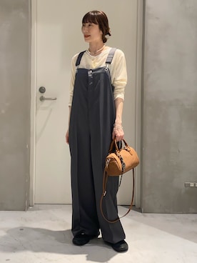 「CIAOPANIC TYPY（チャオパニックティピー）の【オケージョン対応可能】ilパールマンテルネックレス（ネックレス、シルバー系）」を使った、ささきともみさん（レディース・158cm）の春コーディネート