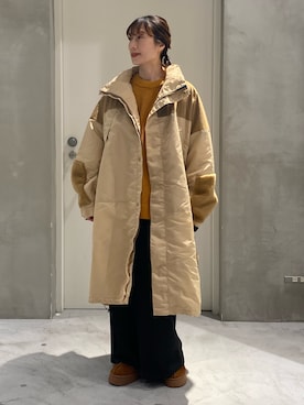 「アイテム（モッズコート）」を使った、ささきともみさん（レディース・158cm）の冬コーディネート