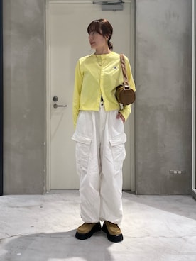 「CIAOPANIC TYPY（チャオパニックティピー）のアイテム（カーゴパンツ）」を使った、ささきともみさん（レディース・158cm）の春コーディネート