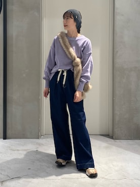 「アイテム（ヘアバンド）」を使った、ささきともみさん（レディース・158cm）の冬コーディネート