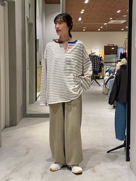 「etsinta（エシンタ）のアイテム」を使った、ささきともみさん（レディース・158cm）の春コーディネート