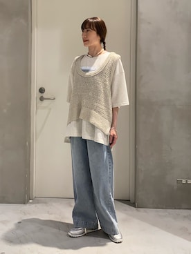 「CIAOPANIC TYPY（チャオパニックティピー）のアイテム（アクセサリー）」を使った、ささきともみさん（レディース・158cm）の春コーディネート