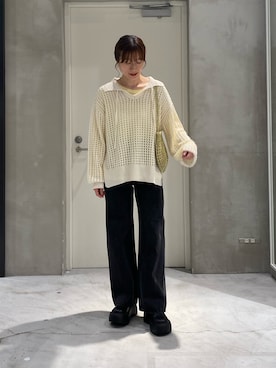 「CIAOPANIC TYPY（チャオパニックティピー）のアイテム（アクセサリー）」を使った、ささきともみさん（レディース・158cm）の春コーディネート