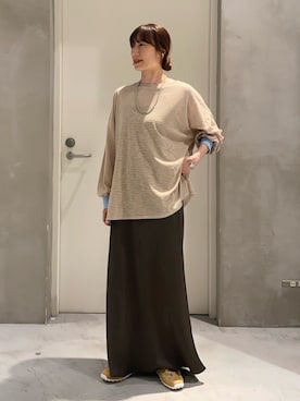 「CIAOPANIC TYPY（チャオパニックティピー）のアイテム（アクセサリー）」を使った、ささきともみさん（レディース・158cm）の春コーディネート