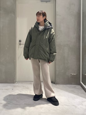 「アイテム（ダウンジャケット/コート）」を使った、ささきともみさん（レディース・158cm）の秋コーディネート