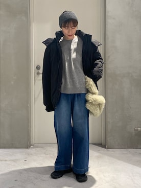 「アイテム（ヘアバンド）」を使った、ささきともみさん（レディース・158cm）の冬コーディネート