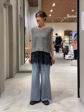 「CIAOPANIC TYPY（チャオパニックティピー）のアイテム（アクセサリー）」を使った、ささきともみさん（レディース・158cm）の夏コーディネート