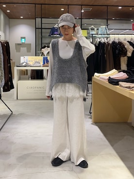 「CIAOPANIC TYPY（チャオパニックティピー）のアイテム（その他パンツ）」を使った、ささきともみさん（レディース・158cm）の秋コーディネート