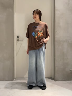 「CIAOPANIC TYPY（チャオパニックティピー）のアイテム（アクセサリー）」を使った、ささきともみさん（レディース・158cm）の夏コーディネート