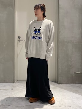 「アイテム（サンダル）」を使った、ささきともみさん（レディース・158cm）の冬コーディネート