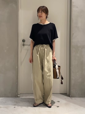 「CIAOPANIC TYPY（チャオパニックティピー）のアイテム（アクセサリー）」を使った、ささきともみさん（レディース・158cm）の夏コーディネート