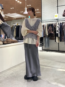 「アイテム（ブーツ）」を使った、ささきともみさん（レディース・158cm）の秋コーディネート