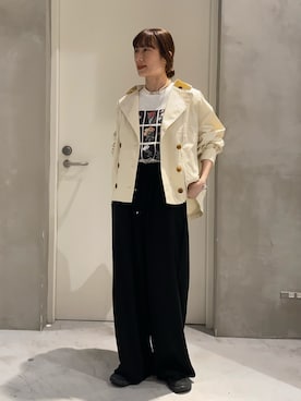 「CIAOPANIC TYPY（チャオパニックティピー）のアイテム（スラックス）」を使った、ささきともみさん（レディース・158cm）の春コーディネート