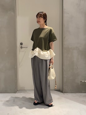 「CIAOPANIC TYPY（チャオパニックティピー）のアイテム（バッグ）」を使った、ささきともみさん（レディース・158cm）の夏コーディネート