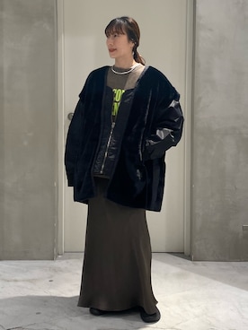 「etsinta（エシンタ）のアイテム（ブルゾン）」を使った、ささきともみさん（レディース・158cm）の冬コーディネート