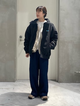 「アイテム（ナイロンジャケット）」を使った、ささきともみさん（レディース・158cm）の冬コーディネート