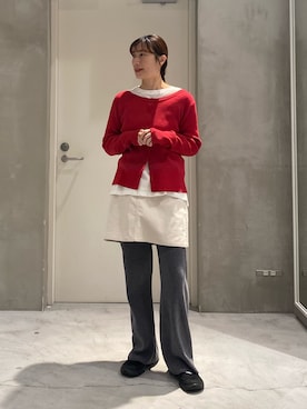 「スカートコーデ」｜ささきともみさん（レディース・158cm）の冬コーディネート