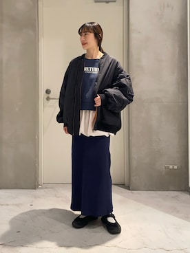 「CIAOPANIC TYPY（チャオパニックティピー）のアイテム（アクセサリー）」を使った、ささきともみさん（レディース・158cm）の冬コーディネート