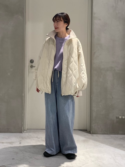 軽量/春まで使える】切り替えキルティングスタンドカラーバルーン