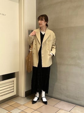 「CIAOPANIC TYPY（チャオパニックティピー）のアイテム（トートバッグ）」を使った、ささきともみさん（レディース・158cm）の冬コーディネート