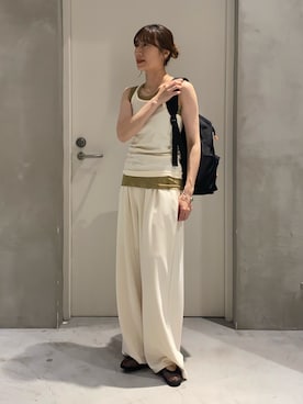 「CIAOPANIC TYPY（チャオパニックティピー）のlilステンレスカシメチェーンネックレス（ネックレス、ゴールド系）」を使った、ささきともみさん（レディース・158cm）の夏コーディネート