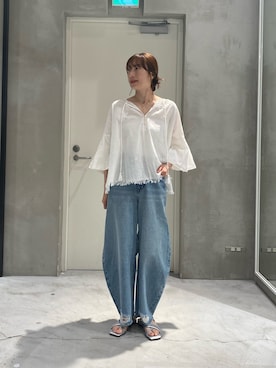 「CIAOPANIC TYPY（チャオパニックティピー）のアイテム（ネックレス）」を使った、ささきともみさん（レディース・158cm）の春コーディネート