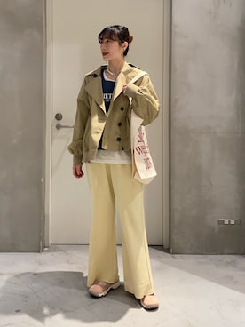 「CIAOPANIC TYPY（チャオパニックティピー）のアイテム（ジャケット/アウター）」を使った、ささきともみさん（レディース・158cm）の春コーディネート