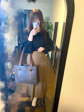 「Adoon plain（アドーンプレーン）のアイテム（スカート）」を使った、りせりせ☆さん（レディース・163cm）の秋コーディネート