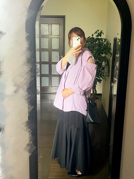 「ピンクストライプ」｜りせりせ☆さん（レディース・163cm）の夏コーディネート