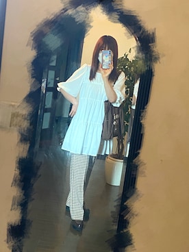 「one after another NICE CLAUP（ワンアフターアナザーナイスクラップ）のアイテム（チュニック）」を使った、りせりせ☆さん（レディース・163cm）の夏コーディネート