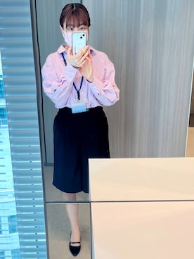 「ピンクストライプ」｜りせりせ☆さん（レディース・163cm）の春コーディネート